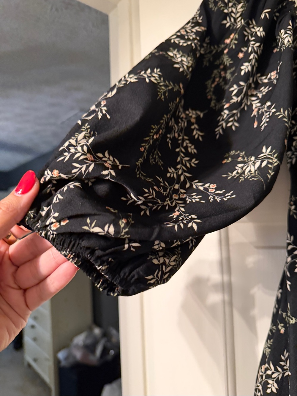 Mustard Seed Black Floral Tie-Front Mini Dress - Picture 6 of 10